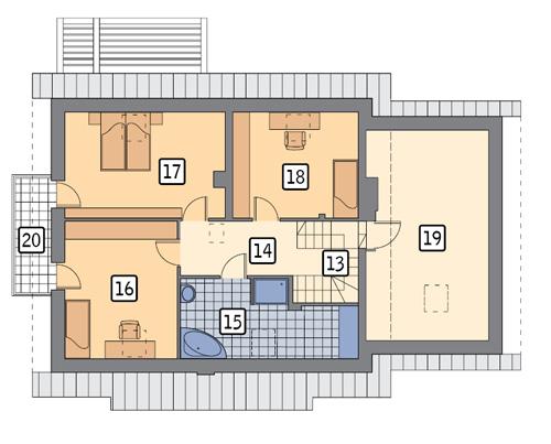 Rzut poddasza POW. 106,5 m²