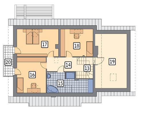 Rzut poddasza POW. 106,5 m²