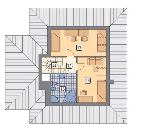 Rzut poddasza POW. 52,4 m²