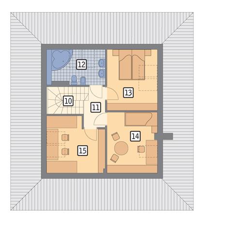 Rzut poddasza POW. 55,2 m²