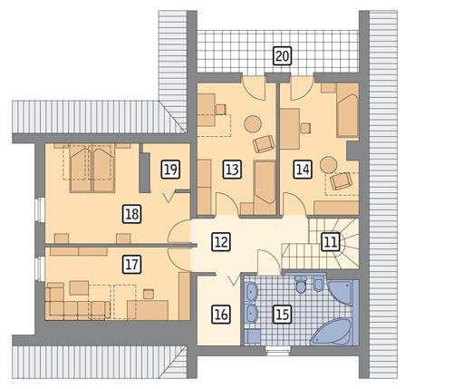 Rzut poddasza POW. 88,9 m²