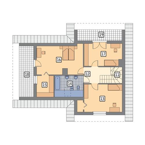 Rzut poddasza POW. 89,9 m²