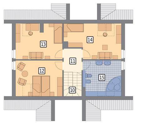 Rzut poddasza POW. 70,3 m²