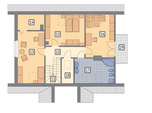 Rzut poddasza POW. 90,9 m²