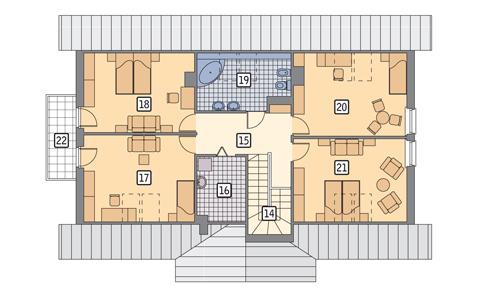 Rzut poddasza POW. 120,5 m²