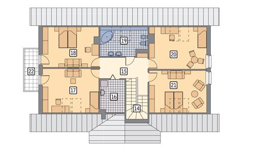Rzut poddasza POW. 120,5 m²