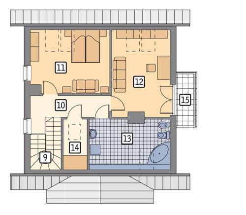Rzut poddasza POW. 66,1 m²