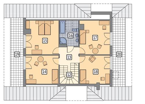 Rzut poddasza POW. 99,8 m²