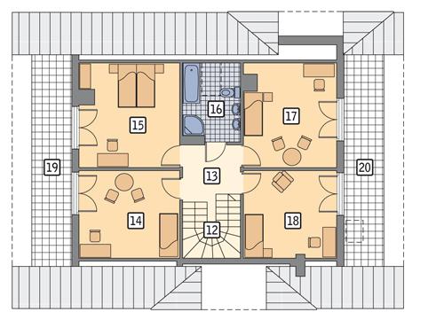Rzut poddasza POW. 99,8 m²