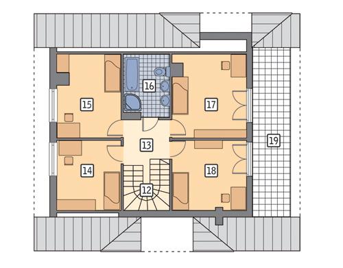 Rzut poddasza POW. 83,5 m²