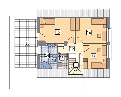 Rzut poddasza POW. 77,0 m²