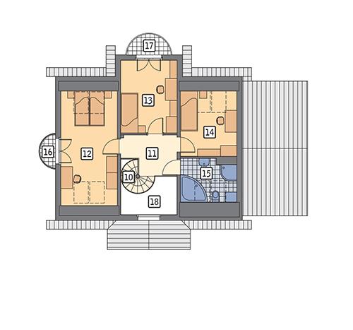 Rzut poddasza POW. 61,9 m²