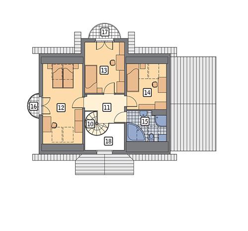 Rzut poddasza POW. 61,9 m²