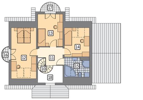 Rzut poddasza POW. 61,9 m²