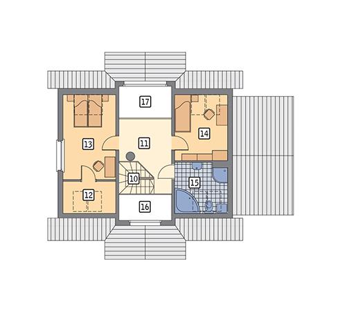 Rzut poddasza POW. 56,6 m²