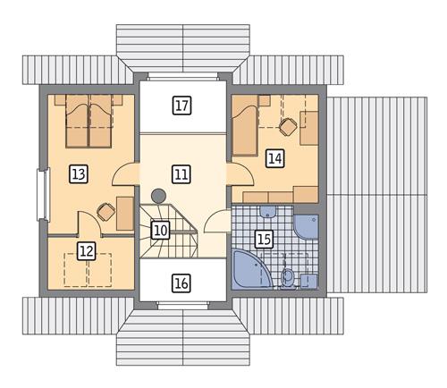 Rzut poddasza POW. 56,6 m²
