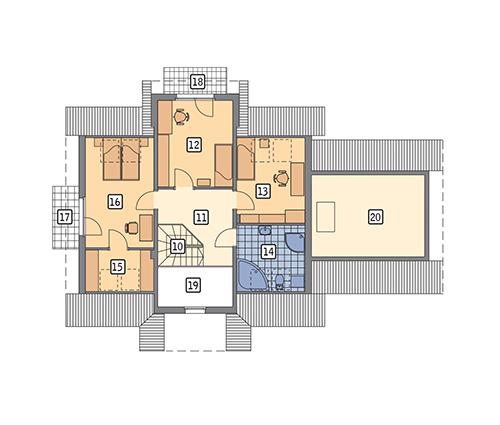 Rzut poddasza POW. 103,0 m²