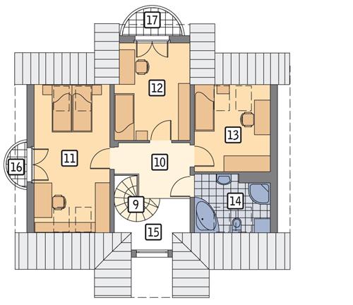 Rzut poddasza POW. 61,9 m²
