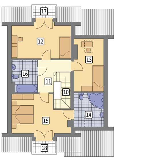 Rzut poddasza POW. 87,3 m²