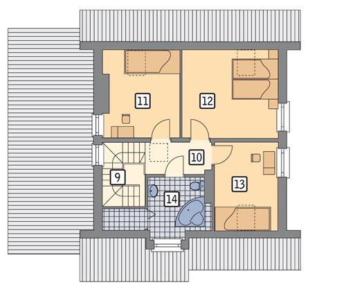 Rzut poddasza POW. 61,7 m²