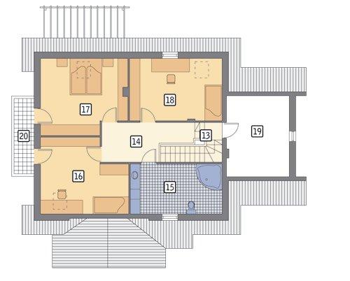 Rzut poddasza POW. 115,4 m²