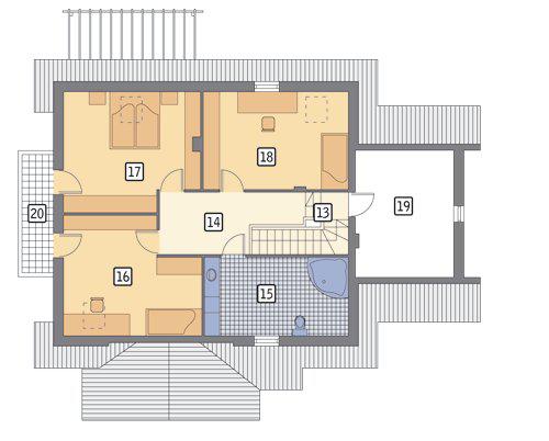 Rzut poddasza POW. 115,4 m²