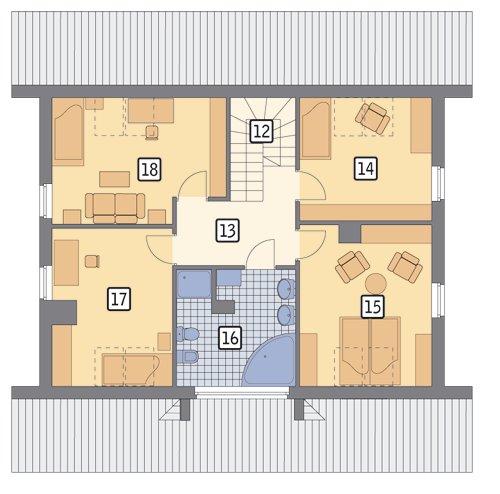 Rzut poddasza POW. 88,0 m²