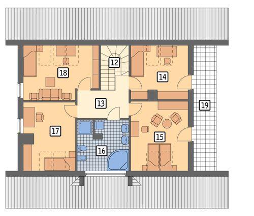 Rzut poddasza POW. 101,8 m²