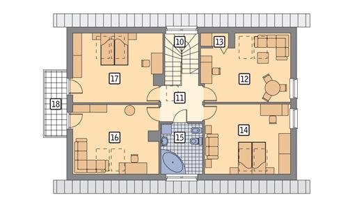 Rzut poddasza POW. 109,9 m²
