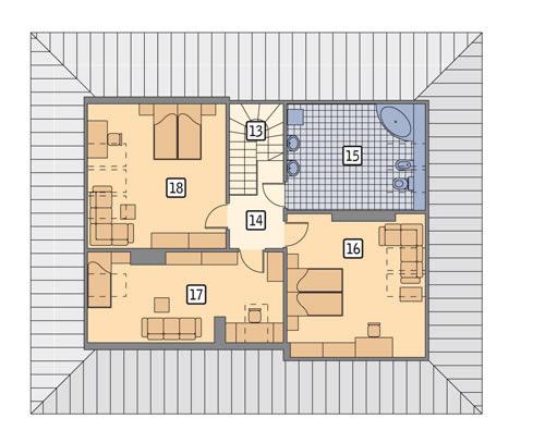 Rzut poddasza POW. 94,1 m²