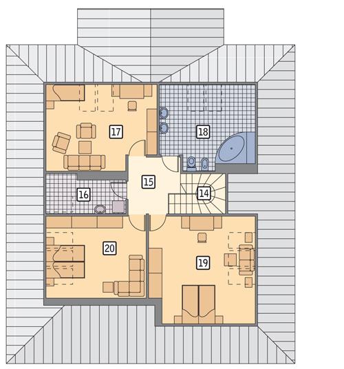 Rzut poddasza POW. 105,6 m²
