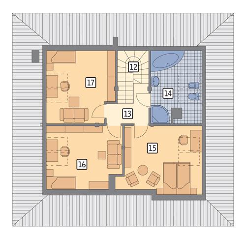 Rzut poddasza POW. 75,3 m²