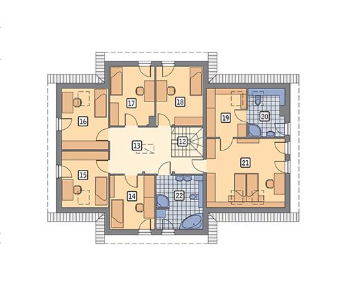 Rzut poddasza POW. 136,1 m²