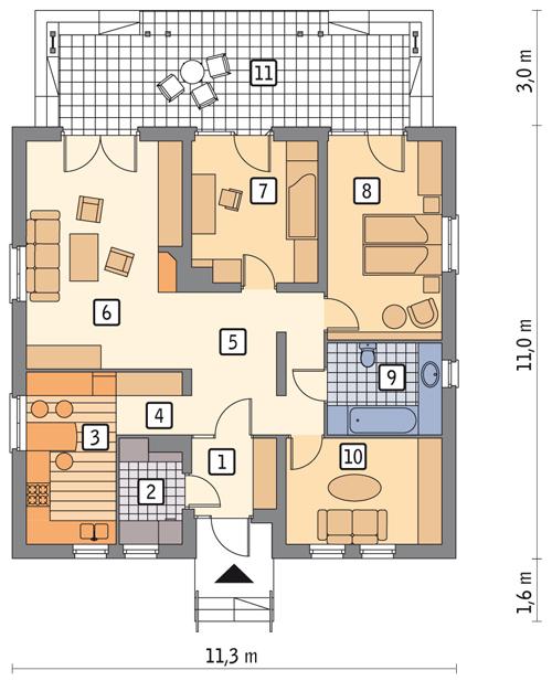 Rzut parteru POW. 97,2 m²