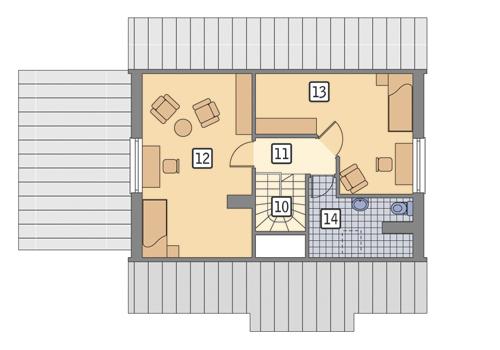 Rzut poddasza POW. 62,6 m²