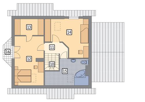 Rzut poddasza POW. 71,3 m²