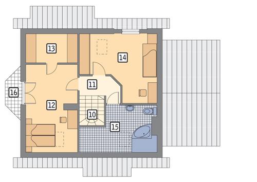 Rzut poddasza POW. 71,3 m²