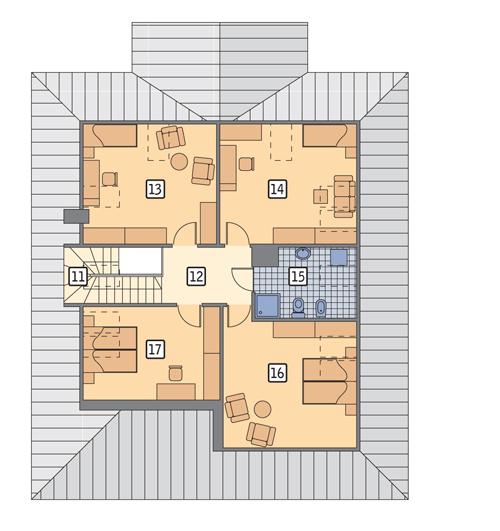 Rzut poddasza POW. 100,9 m²