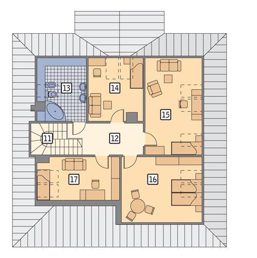 Rzut poddasza POW. 95,7 m²