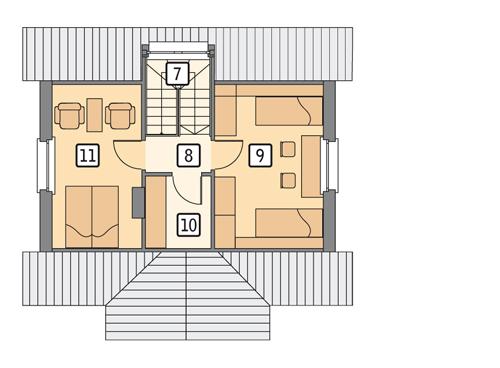 Rzut poddasza POW. 37,0 m²