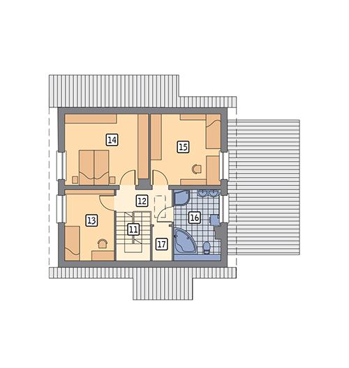 Rzut poddasza POW. 66,1 m²