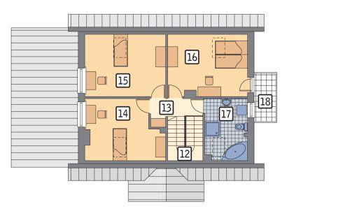 Rzut poddasza POW. 72,4 m²