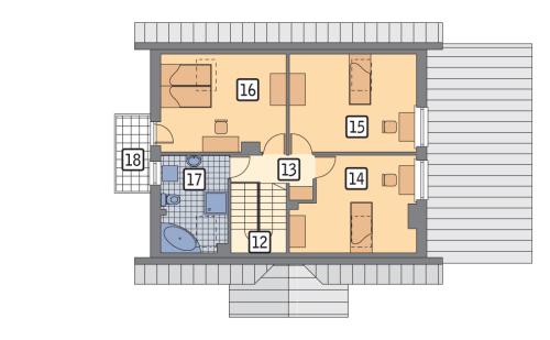 Rzut poddasza lustro POW. 72,4 m²