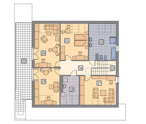 Rzut poddasza POW. 150,5 m²