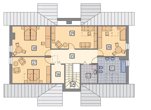 Rzut poddasza POW. 116,6 m²