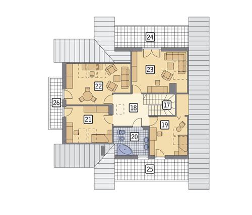 Rzut poddasza POW. 120,5 m²