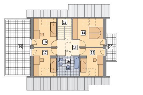 Rzut poddasza POW. 104,8 m²