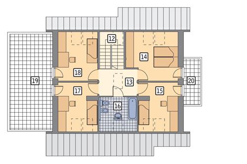 Rzut poddasza POW. 104,8 m²