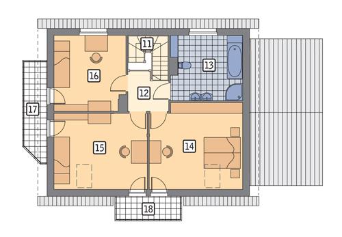 Rzut poddasza POW. 87,2 m²
