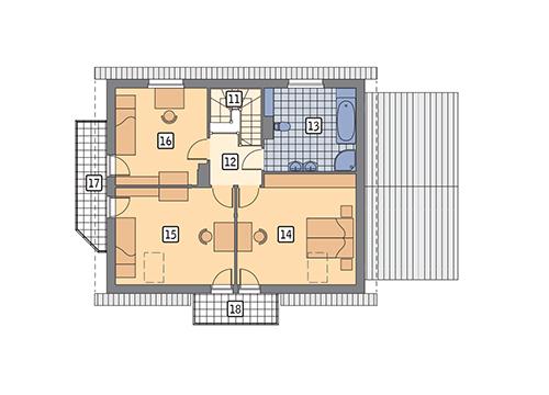 Rzut poddasza POW. 87,2 m²